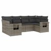 vidaXL Garden Sofa Set Grey PE Rattan, Powder-Coated Steel, Polyester