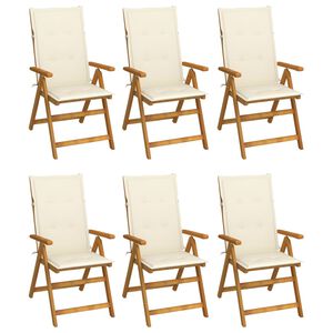 vidaXL Garden Chair Set of 6 Brown, Cream