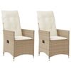 vidaXL Reclining Garden Chair Set of 2 Beige