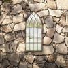 vidaXL Garden Mirror Sand Iron, Glass Medium Decorative Inlays