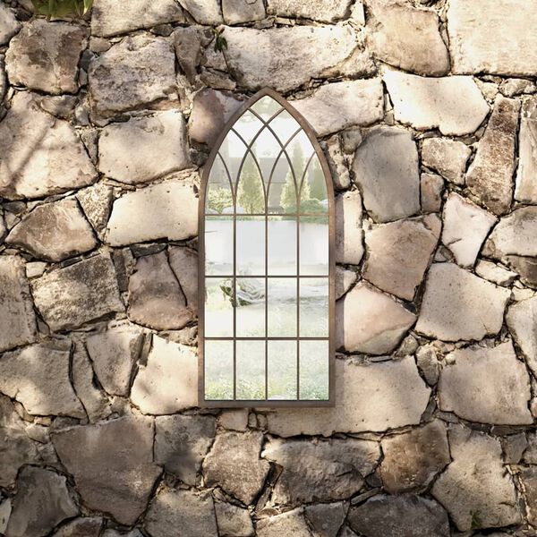 vidaXL Garden Mirror Sand Iron, Glass Medium Decorative Inlays