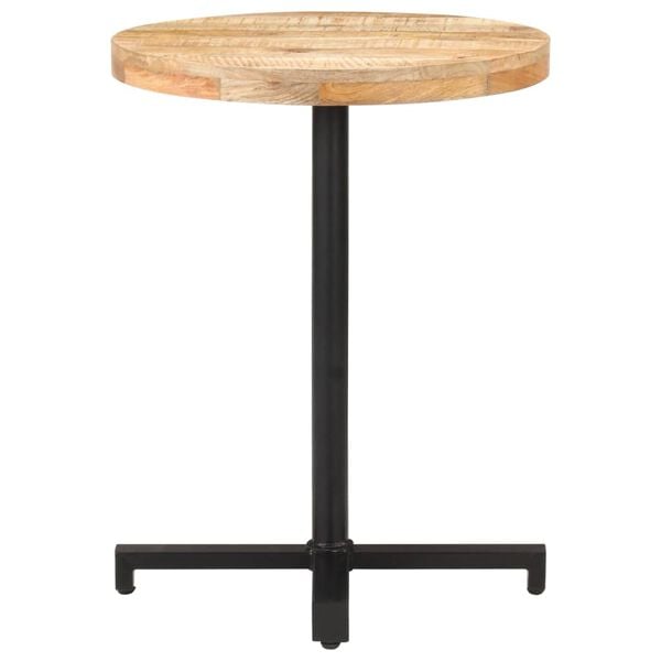 vidaXL Bistro Table Natural Mango Wood, Black Rough Mango Wood, Iron Small