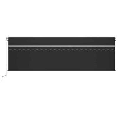 vidaXL Manual Retractable Awning with Blind&LED 196.9"x118.1" Anthracite