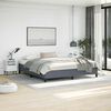 vidaXL Bed Frame Dark grey Velvet (100% polyester), plywood, engineered wood