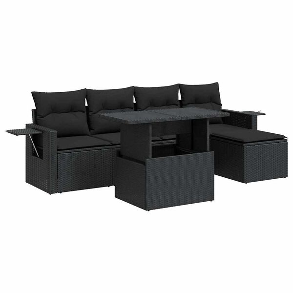 vidaXL Garden Sofa Set Black