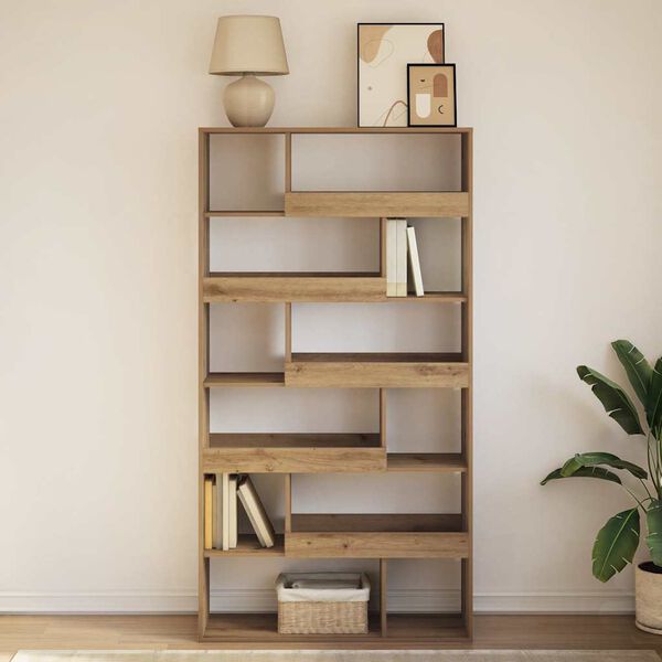 vidaXL Bookcase Artisian Oak 39.4x13.0x73.8" Engineered Wood
