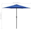 vidaXL Garden Parasol Azure Blue Polyester, Aluminum Large Foldable