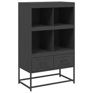 vidaXL Highboard Black Cold-rolled steel Tall, Slim Highboard
