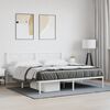 vidaXL Bed Frame White Powder-coated steel 72 x 84 in Bed Frame
