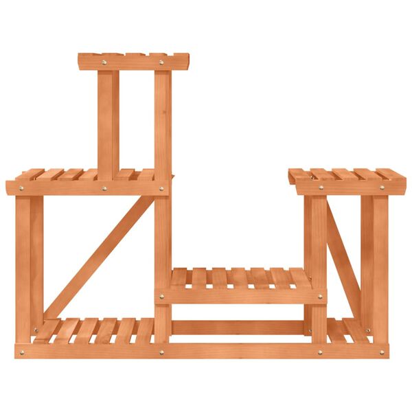 vidaXL Flower Stand Wooden Brown Solid Fir Wood 35.4 x 9.8 x 28.9 in