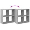 vidaXL Room Divider Bookcase Grey Sonoma Engineered Wood 27.4x11.4x27.4 in