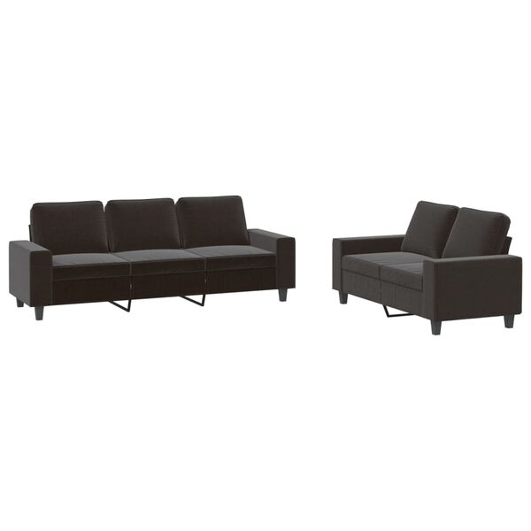vidaXL Sofa Set Black Fabric (100% polyester), metal, textilene, plywood