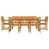 vidaXL Garden Dining Set 9 pcs Brown Solid Acacia Wood