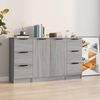vidaXL Sideboard Set of 3 Grey Sonoma Engineered Wood Sideboard