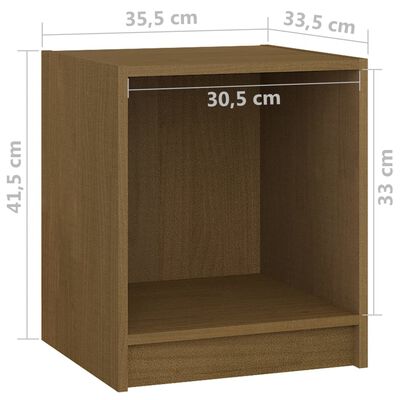 vidaXL Bedside Cabinet Honey Brown 14"x13.2"x16.3" Solid Wood Pine