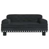 vidaXL Kids Sofa Black Velvet, Pine Wood, Plastic Mini Durable