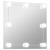 vidaXL Wall Mirror With Led Light Silver Glass, Plastic Medium