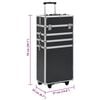 vidaXL Make-up Trolley Aluminium Black