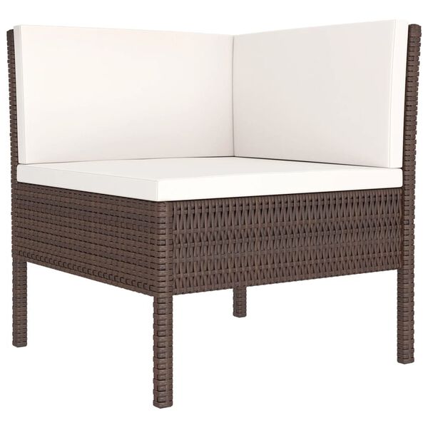 vidaXL Garden Lounge Set Brown PE rattan Standard Modular