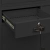 vidaXL Office Cabinet Anthracite Steel and tempered glass Large