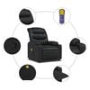 vidaXL Massage Recliner Chair Black Faux Leather, Metal, Plywood Single