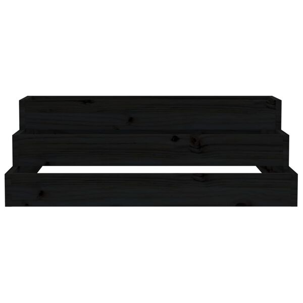 vidaXL Planter Black Solid Pine Wood 31.5 x 31.5 in. Durable Planter
