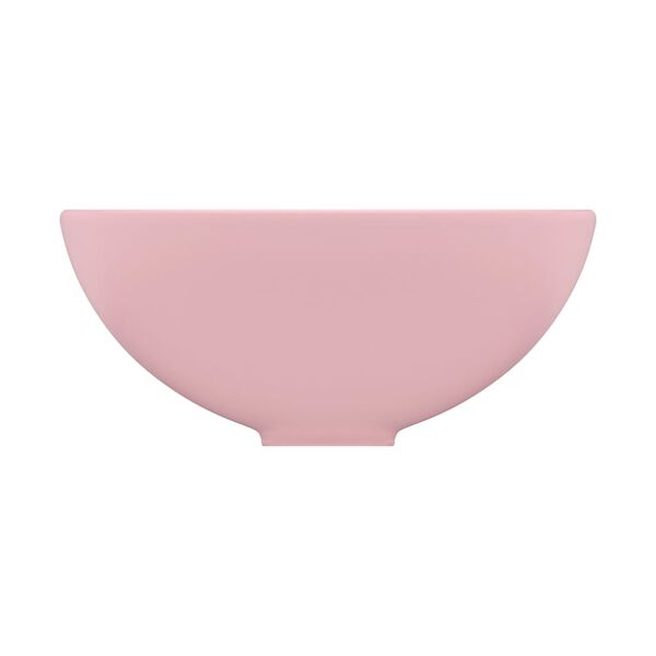 vidaXL Luxury Bathroom Basin Round Matt Pink 12.8x5.5" Ceramic