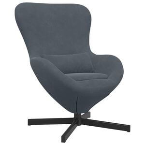 vidaXL Egg Chair Dark Grey 24.80 x 28.74 x 35.43 in Velvet