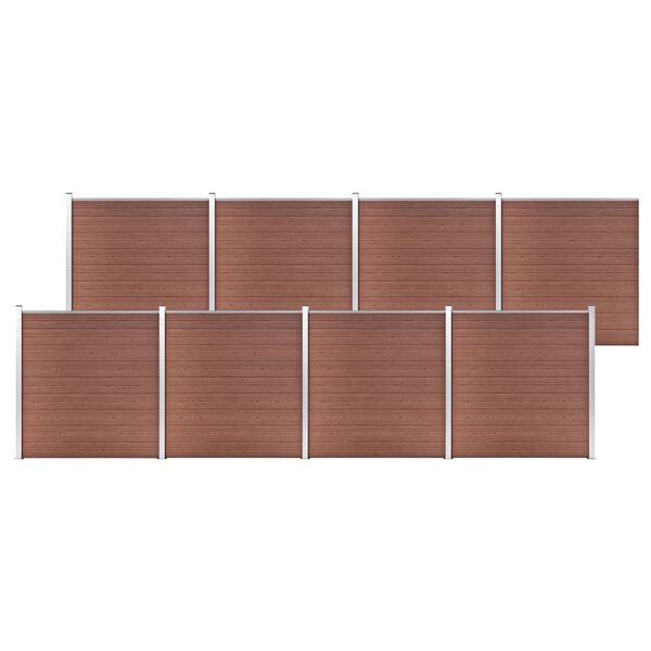 vidaXL Garden Fence WPC 547.6"x73.2" Brown
