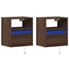 vidaXL Wall-mounted Bedside Cabinet Set of 2 Brown Oak Engineered Wood