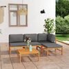vidaXL Garden Lounge Set Grey, Natural Teak