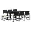 vidaXL Garden Dining Set Black Poly Rattan Large Seats Many