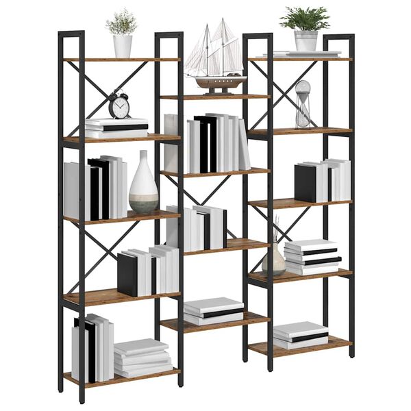 vidaXL Bookshelf Old wood 156 x 25 x 167 cm Engineered Wood