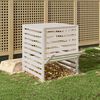 vidaXL Composter White Solid pine wood 32.5 in x 32.5 in x 39.2 in
