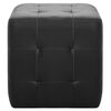 vidaXL Pouffe Black Faux Leather, Wood 11.8x11.8x11.8 in Durable
