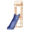 vidaXL Outdoor Playset Natural Wood, Blue Solid Pine Wood, Polypropylene