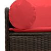 vidaXL Patio Sofa with Cushions 3-Seater Brown Poly Rattan