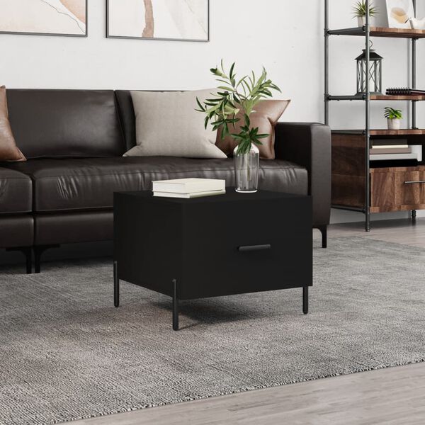 vidaXL Coffee Table Black Engineered wood, Iron Medium Coffee Table