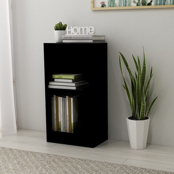 vidaXL Bookshelf Black Engineered wood Compact Bookshelf Rectangular