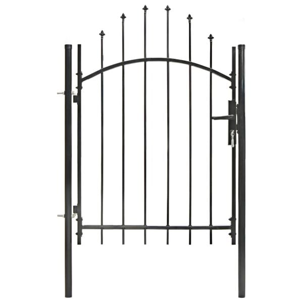 vidaXL Garden Gate Steel 39.4"x59.1" Black