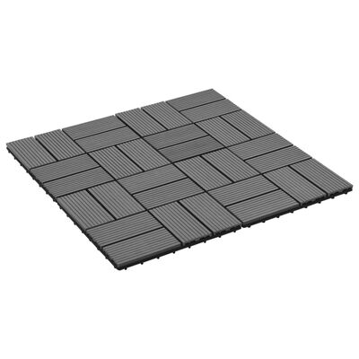 vidaXL 11 pcs Decking Tiles WPC 11.8"x11.8" 1 sqm Gray