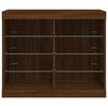 vidaXL Sideboard Brown Oak Engineered wood, Glass Medium Sideboard