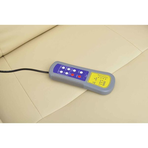 vidaXL Massage Chair with Footstool Cream Faux Leather