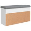 vidaXL Shoe Bench White Engineered wood, Polyester Shoe Bench