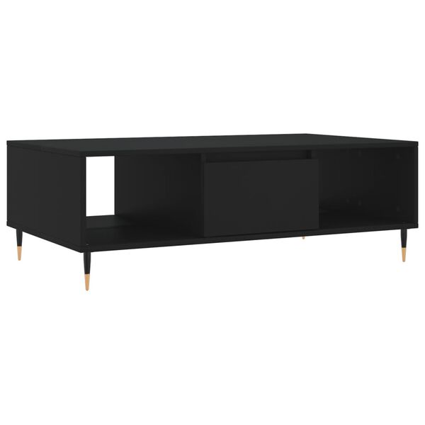vidaXL Coffee Table Black Engineered wood, iron Coffee Table Rectangular