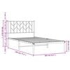 vidaXL Bed Frame Black Steel Twin Bed Frame Rectangular Traditional