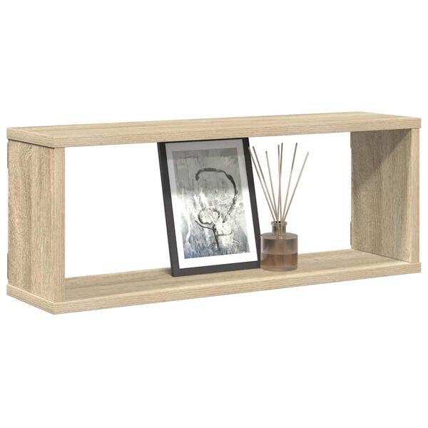 vidaXL Wall Shelf Set of 4 Sonoma oak Engineered wood