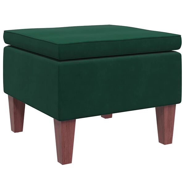 vidaXL Stool Dark Green Velvet (100% polyester), rubber wood, foam Compact