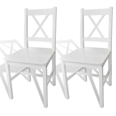 vidaXL Dining Chairs 2 pcs White Pinewood