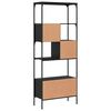 vidaXL Bookcase Black Engineered wood, metal Medium Adjustable Feet